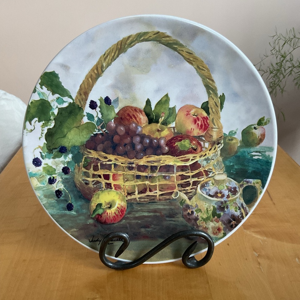 Tuscan Fruit Basket Decorative Plate Santa Barbara Ceramic 10”